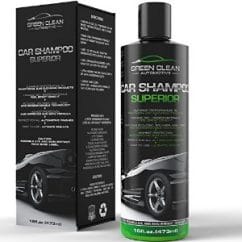 green automotive car shampoo