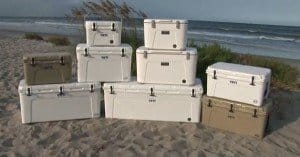 yeti coolers stacked