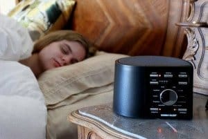 sleeping woman next to sleep machine