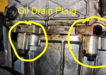 Transmission oil drain plug leak