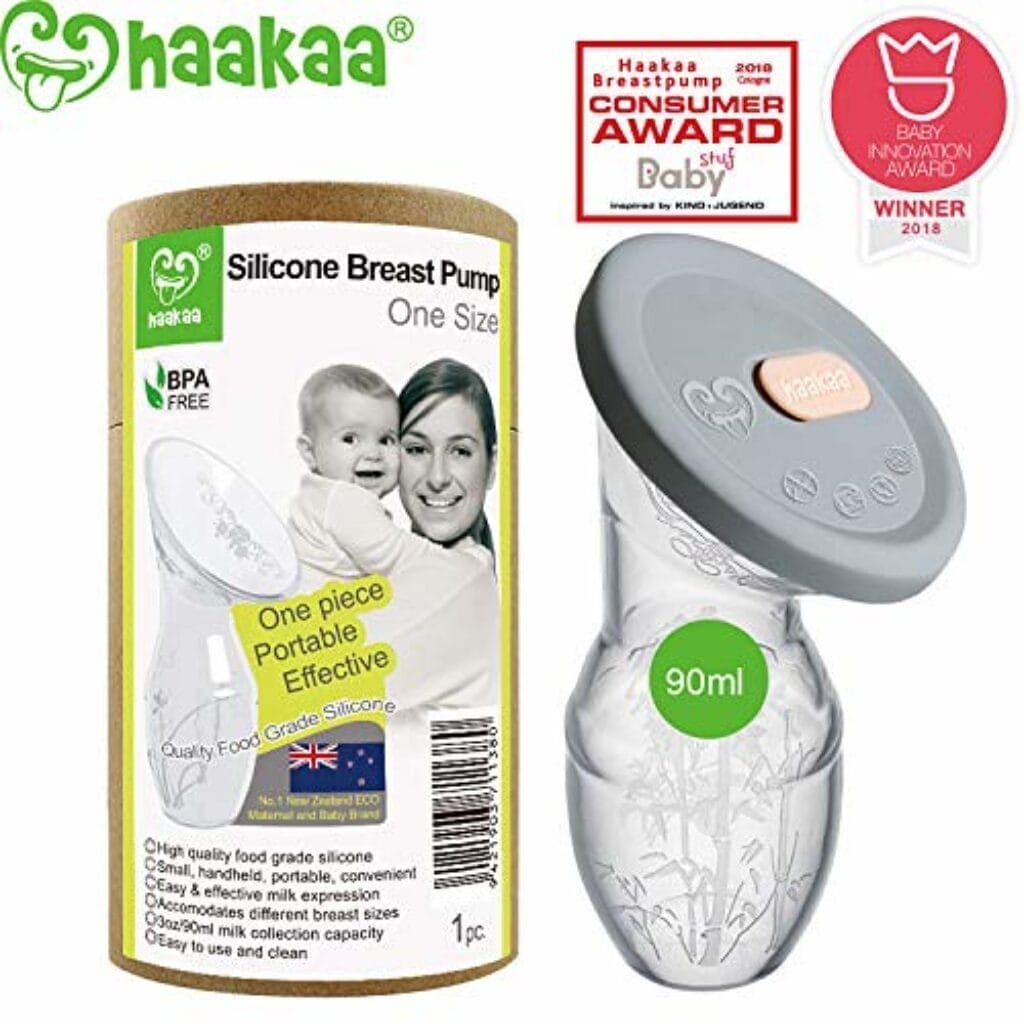 Haakaa Manual Breast Pump with Silicone Lid BPA Free