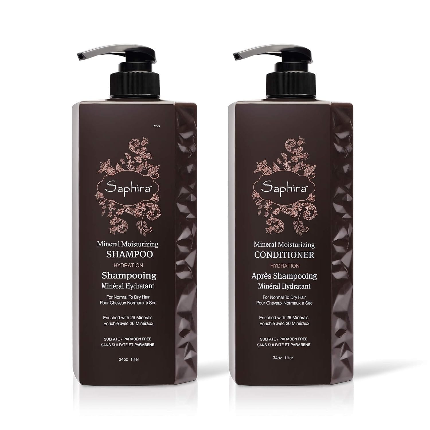 Saphira Mineral Moisturizing Shampoo & Conditioner: Normal, Dry Damaged Hair